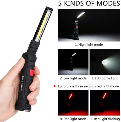 LED Torch USB Rechargeable Magnetic Base