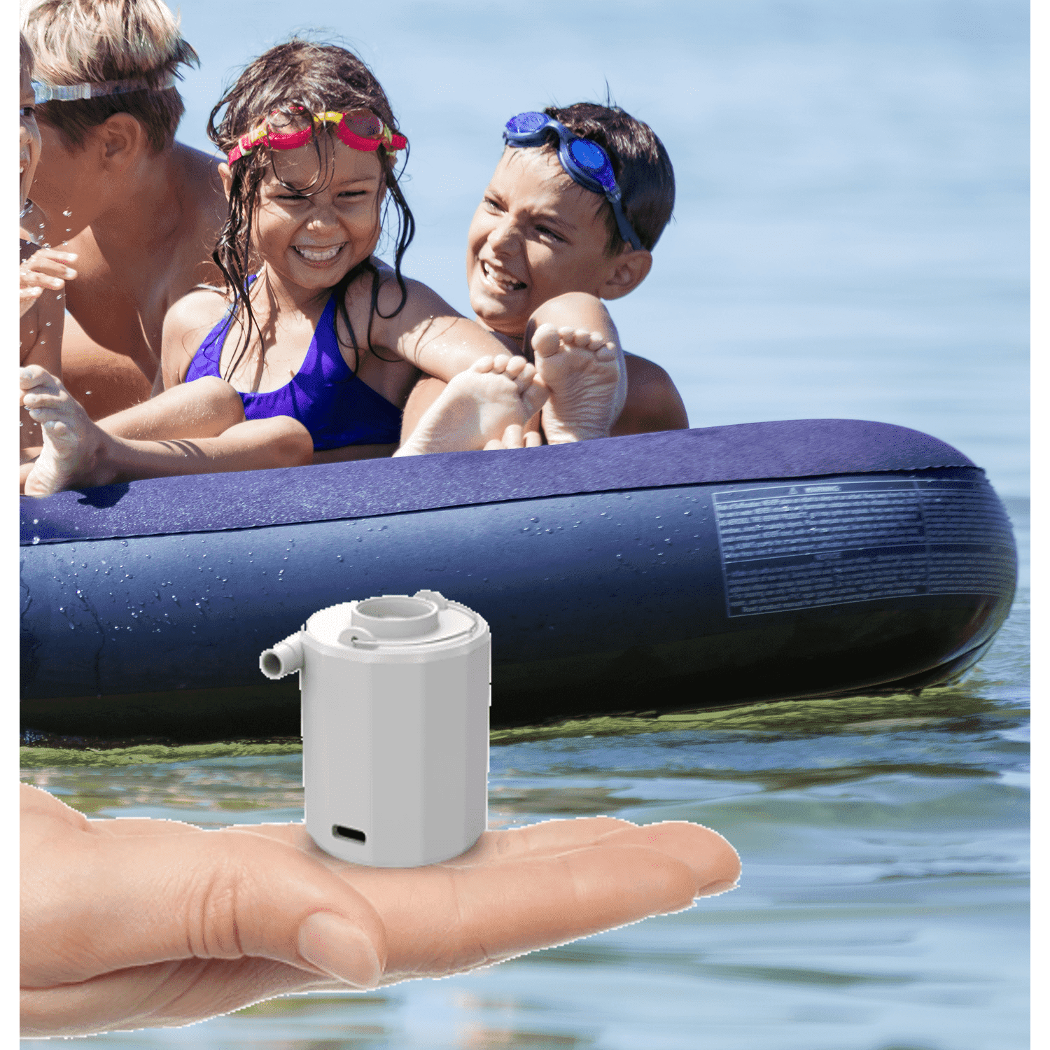 Mini Inflator, Deflator With Torch 3 in 1 Rechargeable